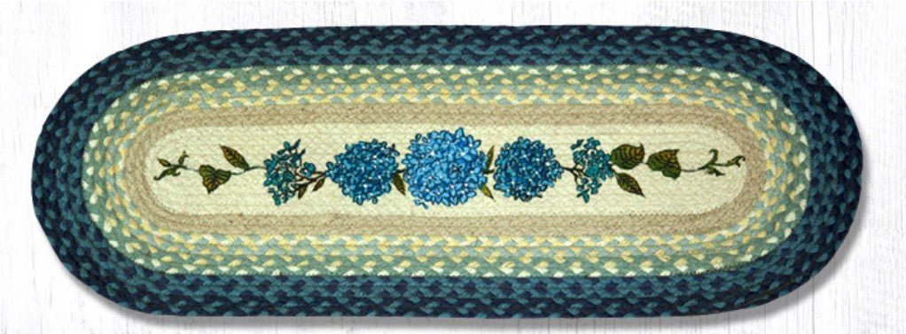 Blue Hydrangea Oval Table Runner - Ozark Cabin Décor, LLC