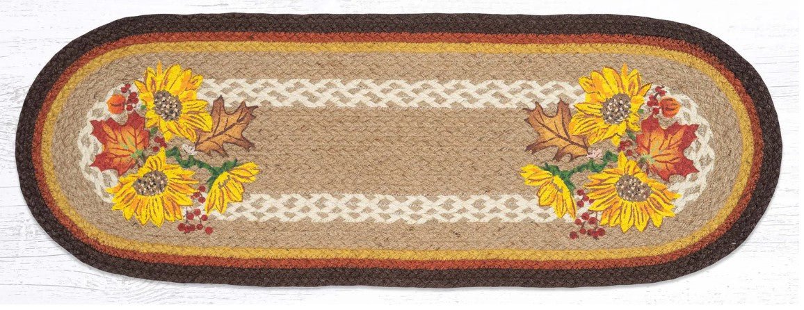 Autumn Sunflower Oval Table Runner - Ozark Cabin Décor, LLC