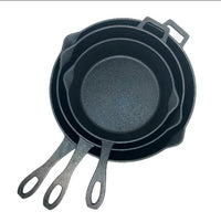 10 - in, 12 - in, and 14 - in Cast Iron Skillet Set - Ozark Cabin Décor, LLC