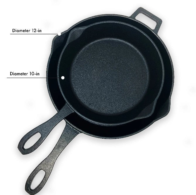 10 - in and 12 - in Cast Iron Skillet Set - Ozark Cabin Décor, LLC