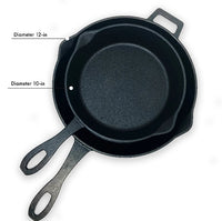 10 - in and 12 - in Cast Iron Skillet Set - Ozark Cabin Décor, LLC