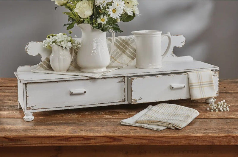 Counter Shelf - Distressed White - Ozark Cabin Décor, LLC