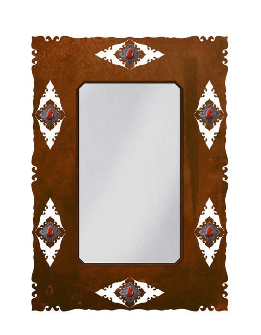 30" Red Jasper Stone Mirror - Ozark Cabin Décor, LLC