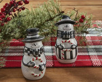 Sketchbook Snowmen Salt & Pepper Shakers - Ozark Cabin Décor, LLC