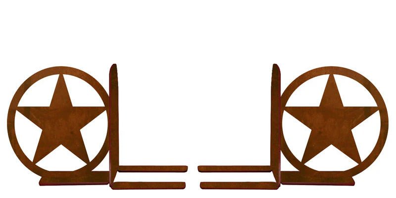 Texas Star Metal Art Bookend Set