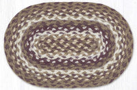 Tan/Ivory/Burgundy 10"x15" Braided Jute Swatch