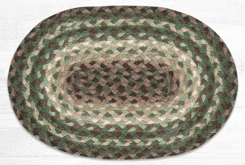 Taupe/Dark Brown/Cactus Braided Jute Trivet & Swatch - Ozark Cabin Décor, LLC