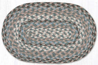 Taupe/Ivory/Light Blue 10"x15" Braided Jute Swatch