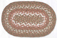 Taupe/Ivory/Peach 10"x15" Braided Jute Swatch