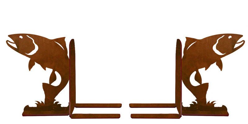 Trout Metal Art Bookend Set