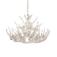 Whitetail Deer 15 White Antler Chandelier - Ozark Cabin Décor, LLC