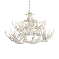 Whitetail Deer 24 White Antler Chandelier - Ozark Cabin Décor, LLC
