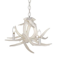 Whitetail Deer 3 White Antler Cascade Chandelier - Ozark Cabin Décor, LLC