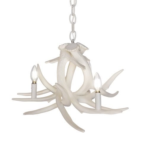 Whitetail Deer 3 White Antler Cascade Chandelier - Ozark Cabin Décor, LLC