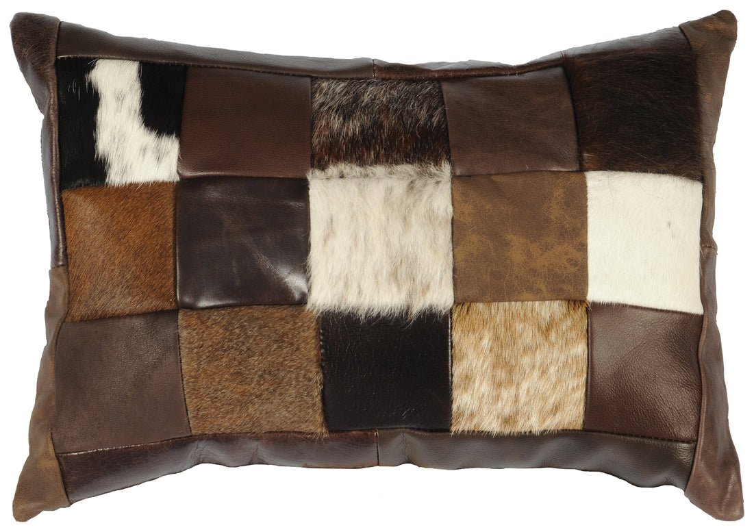Patchwork Leather Pillow - Thumbnail 2