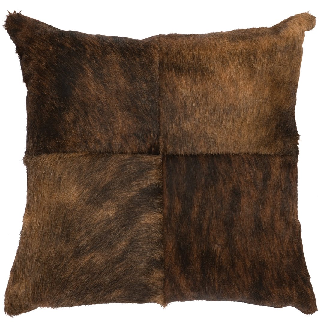 Dark Brindle Leather Pillow