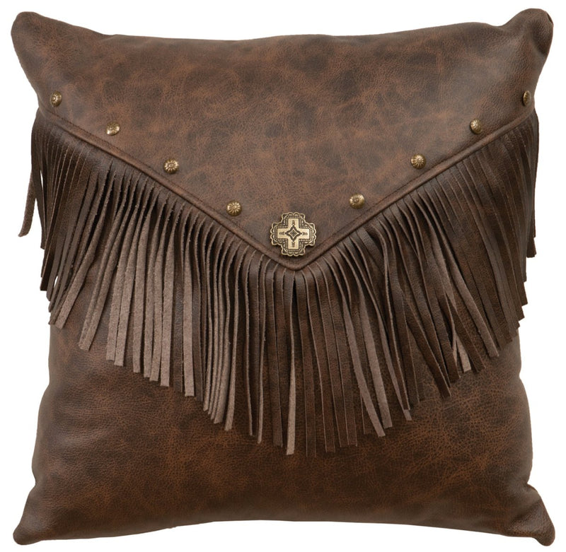 Road Warrior Drive Force Leather Pillow with Fringe