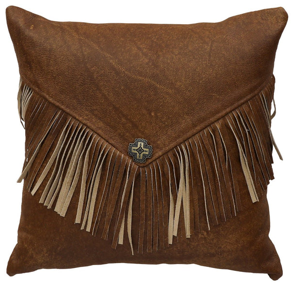 Gentle Fawn Fringe Leather Pillow - Ozark Cabin Décor, LLC