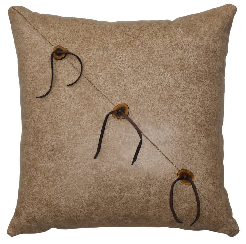 Torque Tan Leather Pillow - Ozark Cabin Décor, LLC