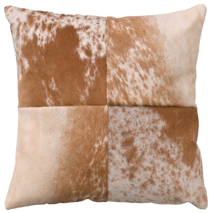 Speckled Light Brown Leather Pillow - Thumbnail 2