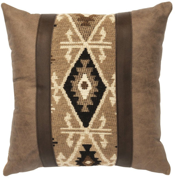 Mountain Storm/Mushroom Leather Pillow - Ozark Cabin Décor, LLC