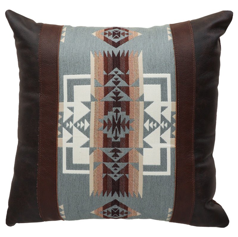 Chief Joseph Square Fabric & Leather Decorative Pillow