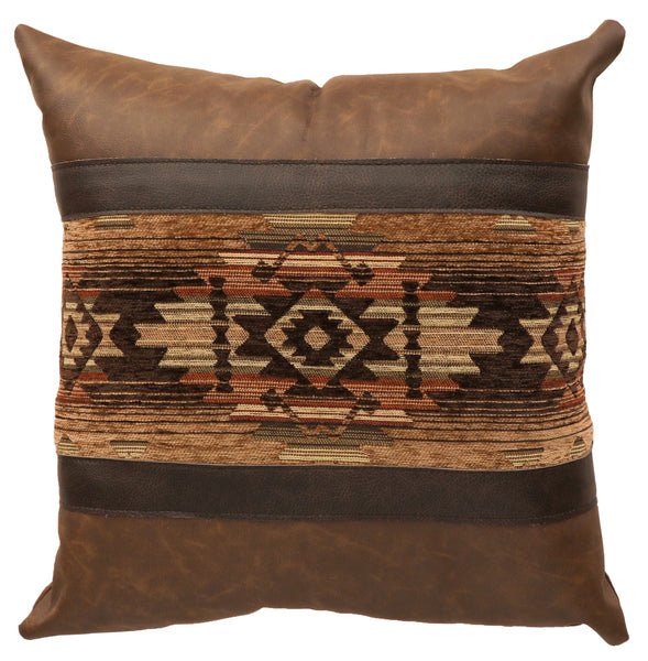 Hitchin' Post Square Fabric & Leather Decorative Pillow
