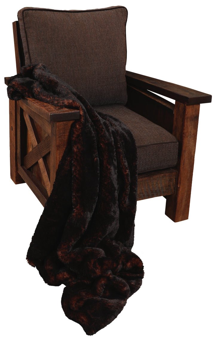 French Roast Faux Fur Throw - Ozark Cabin Décor, LLC