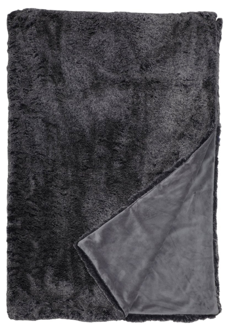 Grey Bunny Faux Fur Throw - Ozark Cabin Décor, LLC