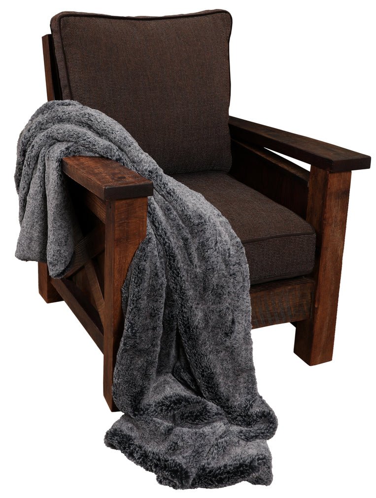 Grey Bunny Faux Fur Throw
