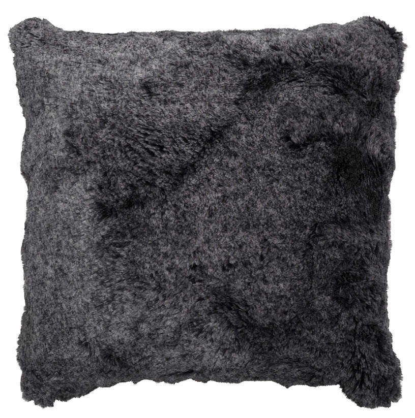 Grey Bunny Faux Fur Square Pillow