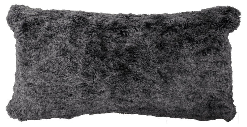 Grey Bunny Fur Lumbar Pillow - Ozark Cabin Décor, LLC