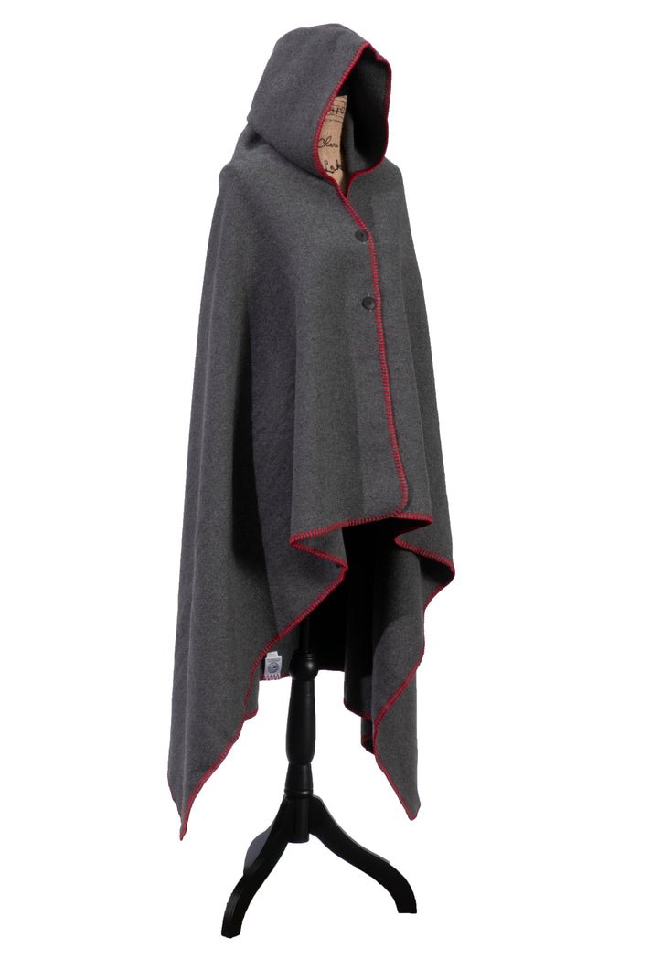 Wooded River Solid Greystone Red Hot Wool Throw - Thumbnail 4