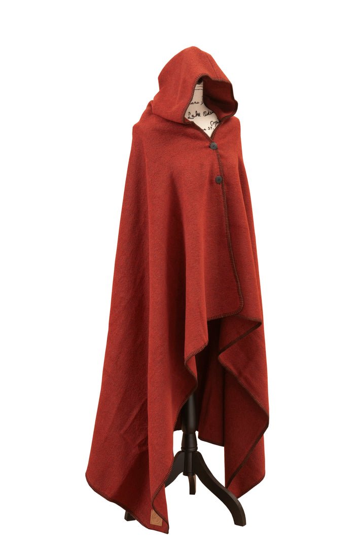 Wooded River Solid Spice Hooded Throw