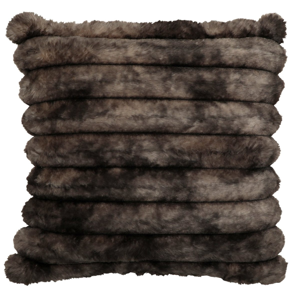 Wooded River Channel Mocha Cuddle Fur Decorative Pillow