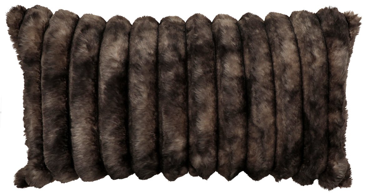Wooded River Channel Mocha Cuddle Fur Neck Pillow