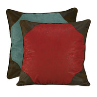 Cheyenne Red & Turquoise Reversible Euro Sham - Ozark Cabin Décor, LLC