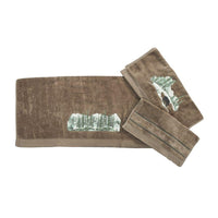 Wilderness Forest Bear 3-PC Bath Towel Set - Mocha - Ozark Cabin Décor, LLC