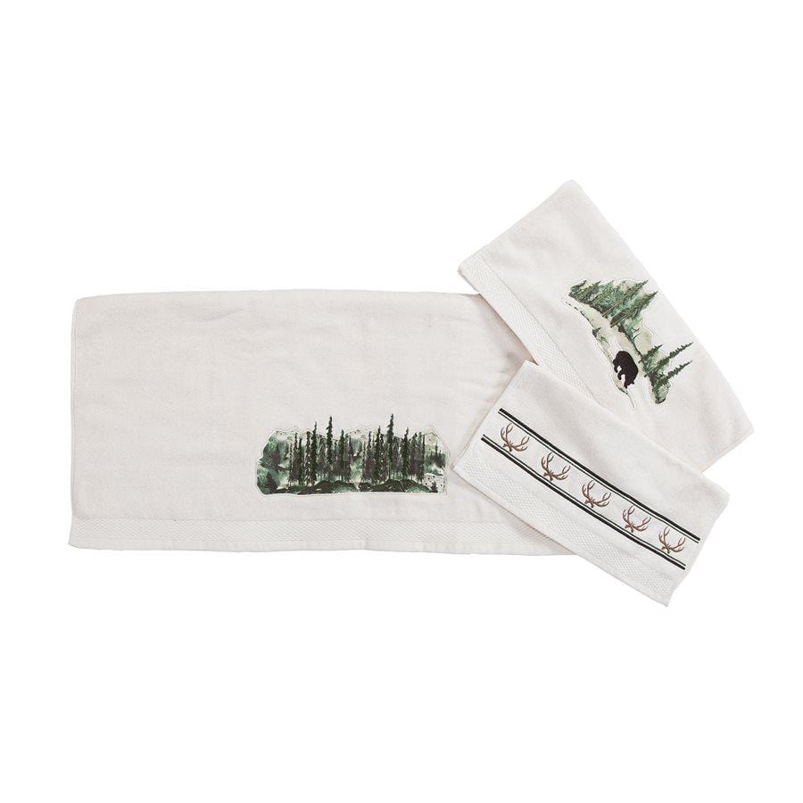 Wilderness Forest Bear 6-Piece Cream Bath Towel Set