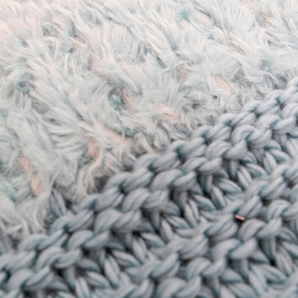 Plush Knit Throw - Dusty Blue - Ozark Cabin Décor, LLC