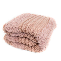 Plush Knit Throw - Silver Pink - Ozark Cabin Décor, LLC