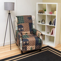 Brown Bear Reversible Quilted Chair Cover - Ozark Cabin Décor, LLC