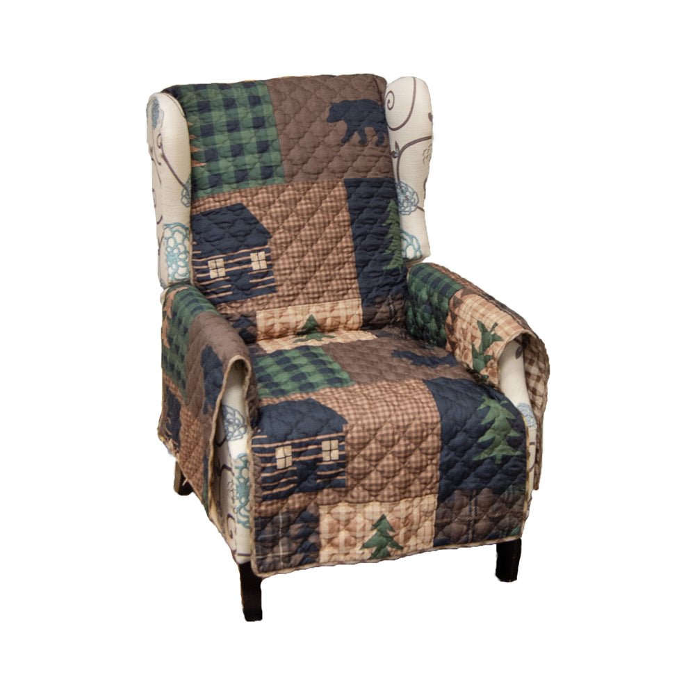 Brown Bear Reversible Quilted Chair Cover - Ozark Cabin Décor, LLC