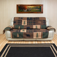 Brown Bear Reversible Quilted Sofa Cover - Ozark Cabin Décor, LLC