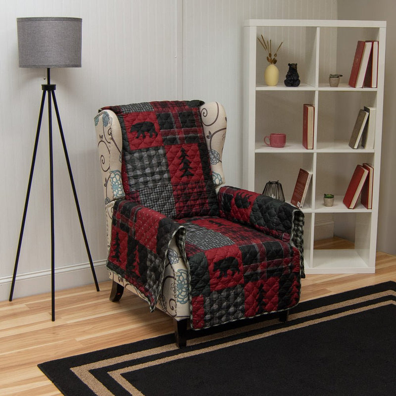 Red Forest Reversible Quilted Chair Cover - Ozark Cabin Décor, LLC