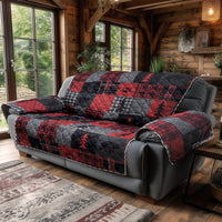 Red Forest Reversible Quilted Sofa Cover (Oversized) - Ozark Cabin Décor, LLC