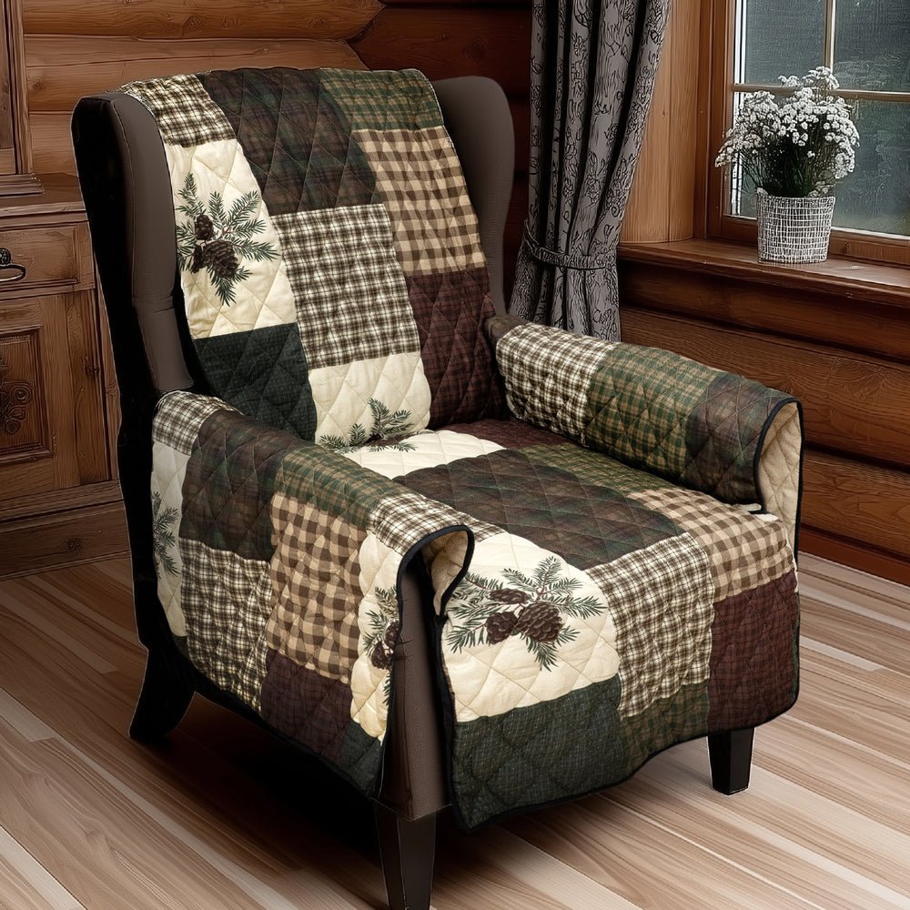 Pine Panels Reversible Quilted Chair Cover