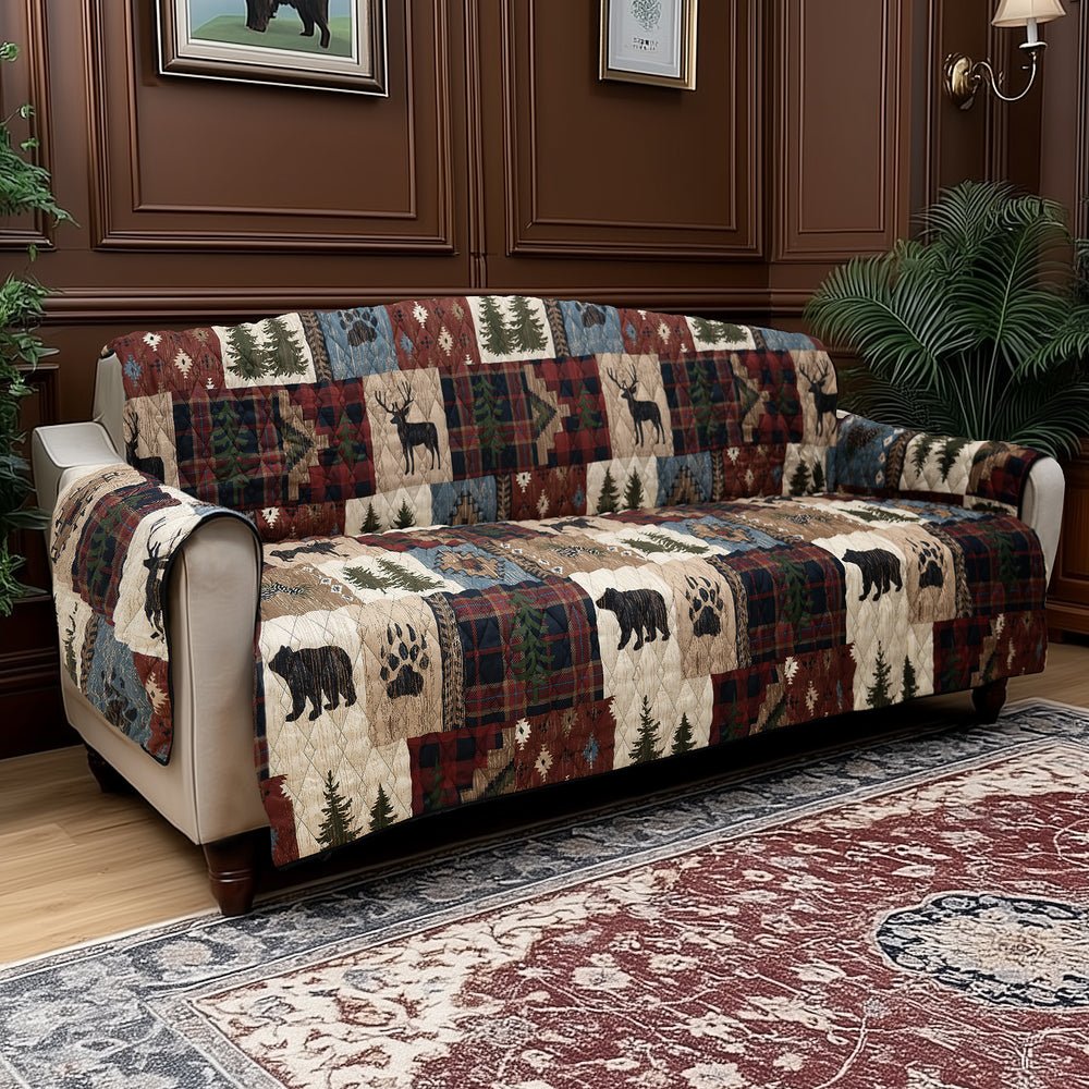 Woodland Patch Quilted Sofa Cover