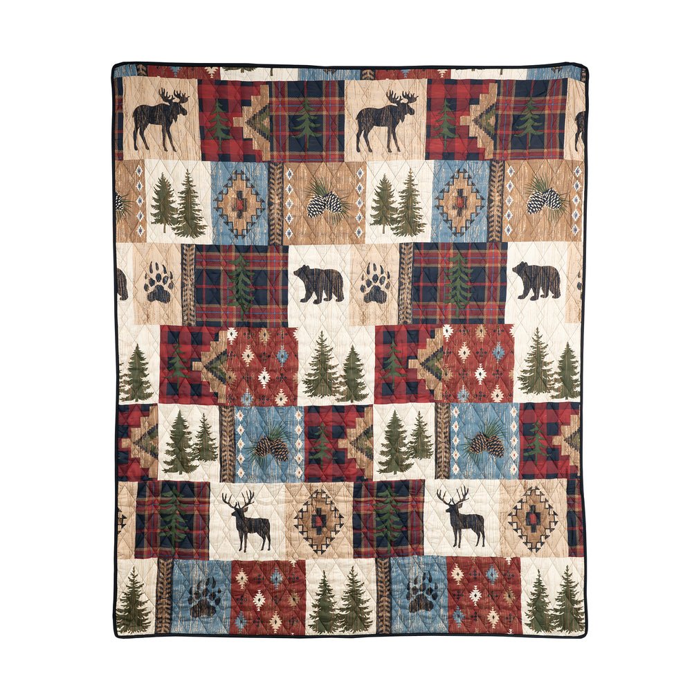 Woodland Patch Quilted Bedding Set Throw