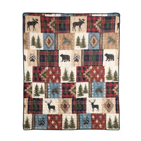 Woodland Patch Quilted Bedding Set Throw